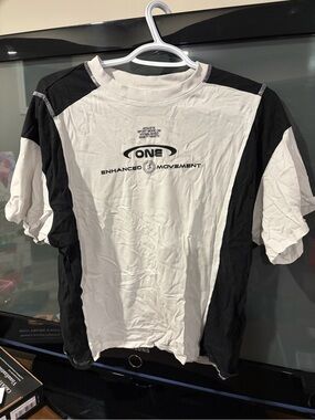Enhanced Movement oversized Short Sleeve Athletic Shirt - White & Black